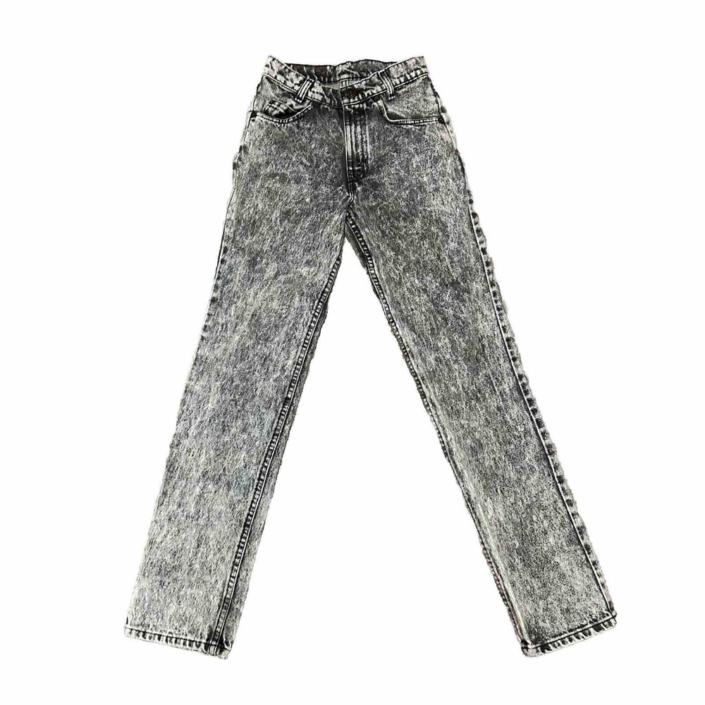 Student 26x30 Vintage 80s-90s Levi’s 705 Acid Wash Gray/Black Jean USA free ship